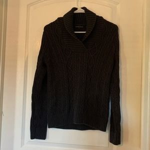 Cable Knit Navy Blue Sweater